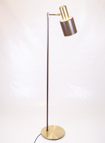 Floor lamp - Model studio - Brown lacquered Metal & Brass - Jo Hammerborg - Fog 
& Morup - 1970s
