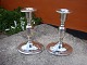A pair of silver candlesticks tretårnet with oval foot height 15 cm refurbished stands as new 5000 m2 showroom