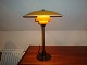 PH Lamp 3.5 / 2 burnished with top shade of yellow / white zinc, between and under the shade of gold painted matt glass from the year 1930 in perfect condition 5000 m2 showroom