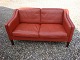 2 seater sofa in red leather Danish design from the 1960s super quality 5000 m2 showroom