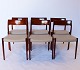 Set of 6 dining chairs, model 77, in teak and light grey leather by N.O. Møller and J.L. Møller from the 1960s.5000m2 showroom.