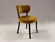 Small antique chair in mahogany and upholstered in yellow fabric. The chair is in great vintage condition. 5000m2 showroom.