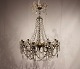 Large gustavian chandelier of prisms and lyre gilded bronze from around the 1840-60s.5000m2 showroom.