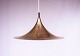 Gold colored Gubi Semi pendant designed by Claus Bonderup and Thorsten Thorup in 1968. 5000m2 showroom.