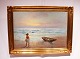 Painting on canvas with beach motif, signed.5000m2 showroom.
