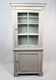 Large grey painted gustavian glass cabinet from around the 1860s, in great antique condition.5000m2 showroom.