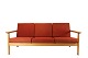 Three-seater sofa - Oak - Red wool fabric - Hans J. Wegner - Getama - 1960Great condition