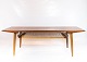 Coffee table in teak and paper cord shelf of danish design from the 1960s.
