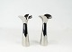 A pair of Bloom botanical candlesticks of stainless steel by Georg Jensen.5000m2 showroom.