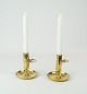 A set of low candlesticks in brass and in great used condition from the 1860s.5000m2 showroom.