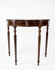 Antique console table of mahogany with leather top plate, in great vintage condition from the 1930s. 5000m2 showroom.