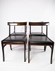 A pair of "Rungstedlund" dining chairs - Mahogany - Black Leather - Ole Wanscher - P. Jeppesen