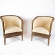 Set of two easy chairs with paper cord and upholstery with light fabric from the 
1940s.
5000m2 showroom.
