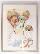 Serigrafisk plakat af Bjørn Wiinblad med motiv af kvinde fra omkring år 
1970