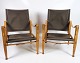 Safari Armchairs - Kaare Klint - Ash - Brown Canvas - Armrests of Full Grain 
Leather - Rud. Rasmussen
Great condition
