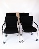 Set of four - Conference chair / Office chair - Black fabric - Wheels - Danish 
design
Great condition

