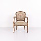 Neo-Rococo Armchair with Curved Legs and Floral Fabric, 1930s