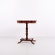 Antique Mahogany Side Table with Turned Pedestal Base and Profiled Top, 19th Century