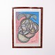 Print with Modern Motif in Pink, Blue and Grey Tones Signed 1995