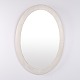 Oval White Painted Mirror with Wooden Frame from the 1940s