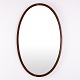 Oval Mirror with Slim Dark Wood Frame from the 20th Century