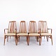 Set of 8 Eva Dining Chairs Including 2 Armchairs by Niels Koefoed for Koefoeds Møbelfabrik 1960s