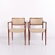 Pair of Model 65 Armchairs in Rosewood with Light Elegance Leather by N.O. Møller for J.L. Møllers Møbelfabrik