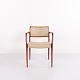 Model 62 Armchair in Rosewood with Light Elegance Leather by N.O. Møller for J.L. Møllers Møbelfabrik 1962