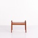 Teak Stool with Leather Seat by Vilhelm Lauritzen for Fritz Hansen circa 1945