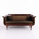 Antique Empire Sofa in Mahogany with Turned Legs and Brown Upholstery from the 1830s
