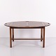 Large Butler Coffee Table in Polished Mahogany with Brass Fittings from the 1940s