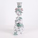 Bjørn Wiinblad Figurine No. 93 in Green and Pink Ceramic with Floral Motif