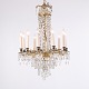 French Antique Crystal Chandelier in Gilt Bronze with 10 Lights from 1890