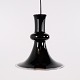 Michael Bang Etude Pendant in Black Glass for Holmegaard 1970s