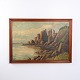 Oil Painting with Coastal Landscape, Rock Formations and Sea, circa 1920–1940