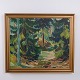 Oil Painting with Forest Landscape, Signed, circa 1950–1970