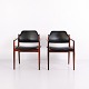 Pair of Arne Vodder Model 62A Rosewood and Black Leather Armchairs by Sibast Furniture, 1960s