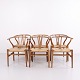 Hans J. Wegner CH24 Oak Dining Chairs with Woven Seats by Carl Hansen & Søn, 1950s