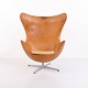 Arne Jacobsen Egg Chair Model 3316 in Original Natural Leather by Fritz Hansen, 1950s